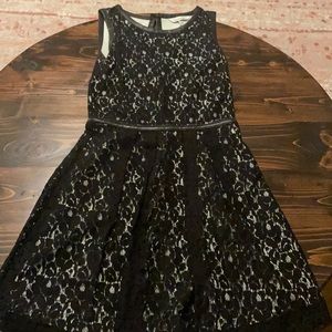 Black lace fit and flare dress